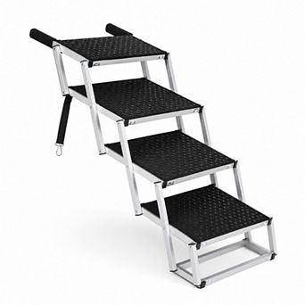 BAOURE Aluminium Foldable Dog Ramp for Cars SUVs and Trucks Supports Up to 250 Lbs