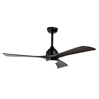 BAOURE Wood And Metal Ceiling Fan With Light Remote Control Quiet DC Motor 6 Speed