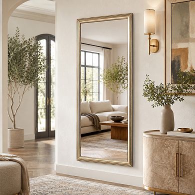 BAOURE Glass PS Frame Full Length Mirror Wall Mount Or Lean For Bedroom Living Room