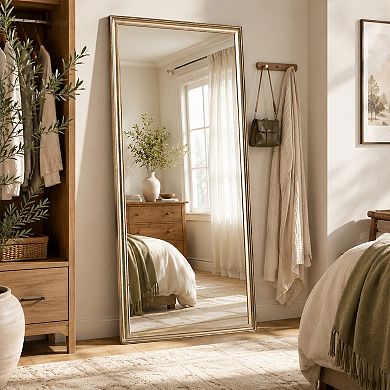 BAOURE Glass PS Frame Full Length Mirror Wall Mount Or Lean For Bedroom Living Room