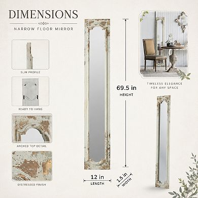 BAOURE Rustic Distressed Full Length Floor Mirror For Bedroom Living Room Entryway