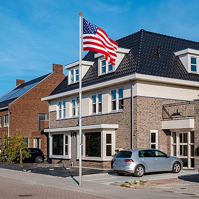Telescopic Flag Pole Kit, 20FT Height Adjustable Heavy Duty Aluminum Flagpoles with 5x3 US Flag