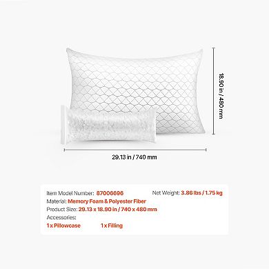 Memory Foam Pillow with Adjustable Fill, Luxury Bed Pillow for Sleeping