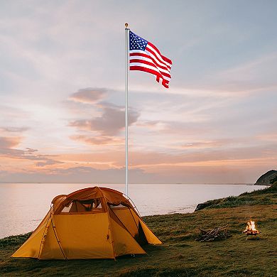 Telescopic Flag Pole Kit, 30FT Height Adjustable Heavy Duty Aluminum Flagpoles with 5x3 US Flag