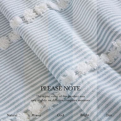 Harbor House Anslee Textured Stripe Cotton Blend Shower Curtain