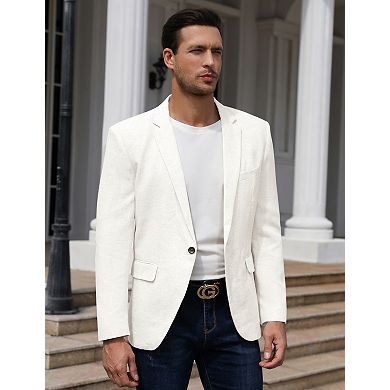 Men's Long Sleeve One Button Small Lapel Casual Blazer