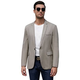Men's Long Sleeve One Button Small Lapel Casual Blazer