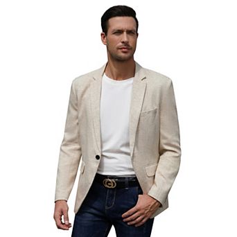 Men's Long Sleeve One Button Small Lapel Casual Blazer