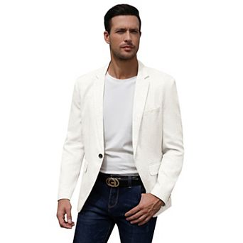 Men's Long Sleeve One Button Small Lapel Casual Blazer