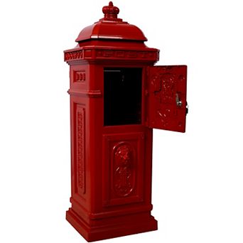 BAOURE Vintage Cast Aluminum Floor Standing Outdoor Residential Mailbox With Dual Doors