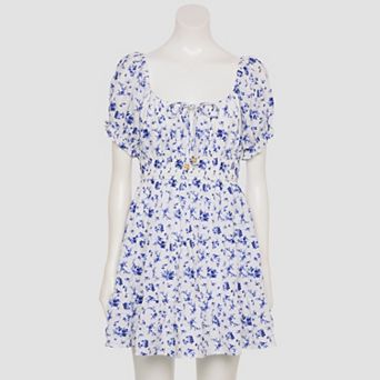Juniors' Liberty Love Puff Sleeve Skater Dress
