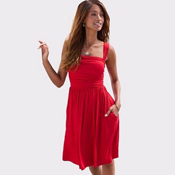 Lascana Women's Sleeveless Built In Bra Dress