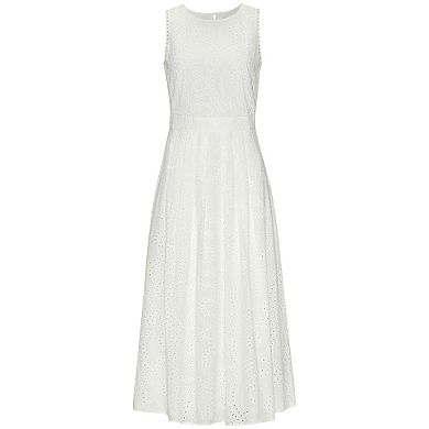 Lascana Women's Sleeveless Eyelet Maxi Dress