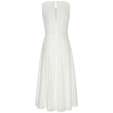 Lascana Women's Sleeveless Eyelet Maxi Dress