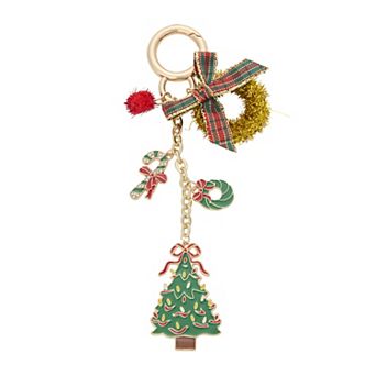 Gold Tone Christmas Tree Bag Charm