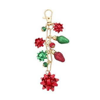 Gold Tone Christmas Lights Bag Charm