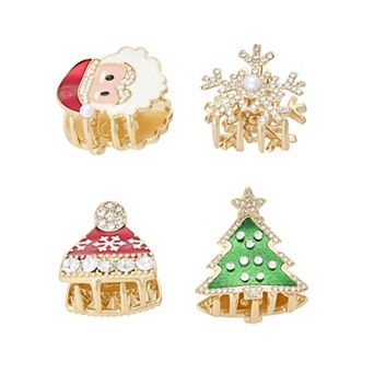 Christmas Mini Claw Clips 4-Pack