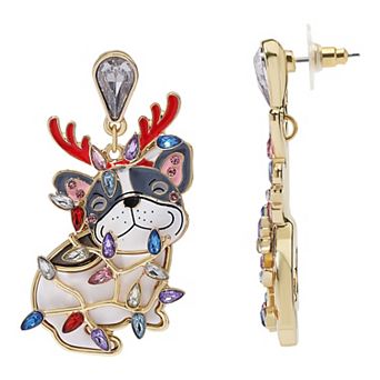 Gold-Tone Frenchie Lights Earrings