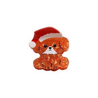 Gold-Tone Christmas Dog Hair Claw Clip