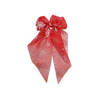 Sheer Red Hair Bow
