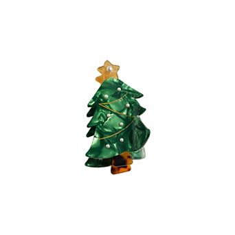 Gold-Tone Simulated Pearl Tree Hair Claw Clip