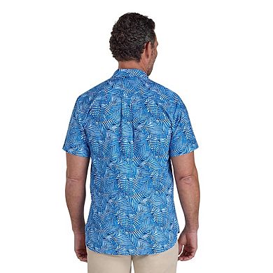 Raging Bull Mens Bali Palm Linen Short-Sleeved Shirt