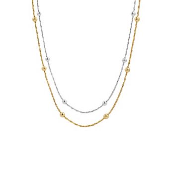 PRIMROSE Cubic Zirconia Snake Double Chain Layered Necklace