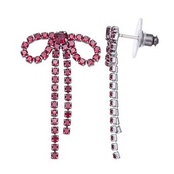 Simply Vera Vera Wang Jet Tone Post Bow Drop Earrings