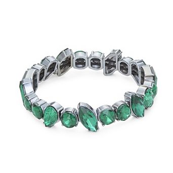 Simply Vera Vera Wang Jet Tone Simulated Stone Stretch Bracelet
