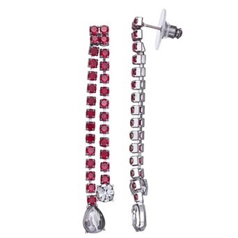 Simply Vera Vera Wang Jet Tone Simulated Stone Long Linear Earrings