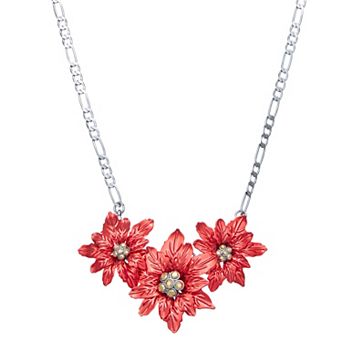 Simply Vera Vera Wang Jet Tone Small Poinsettia Necklace