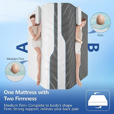 Maxspeed Memory Foam Mattress, 14 Inch Medium Extra Firm Dual Side Flippable Mattress in Box