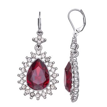 Simply Vera Vera Wang Jet Tone Leverback Halo Drop Earrings