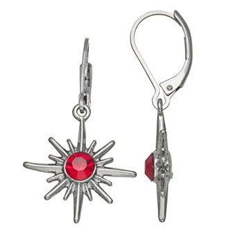 Simply Vera Vera Wang Alloy Black Textured Starburst Drop Earrings