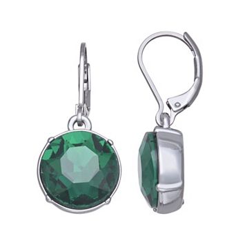 Simply Vera Vera Wang Jet Tone Leverback Round Simulated Stone Drop Earrings
