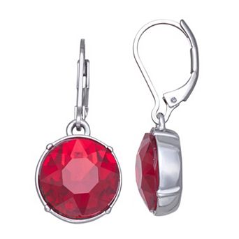 Simply Vera Vera Wang Jet Tone Leverback Round Simulated Stone Drop Earrings