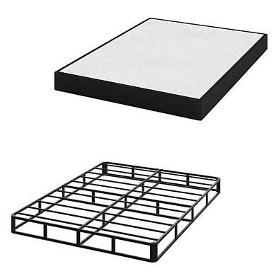 Maxspeed 9 Inch Queen Size Bed Frame Box Spring with Fabric Cover, Metal Mattress Foundation