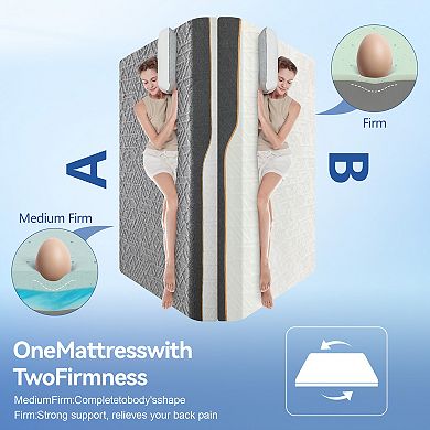 Maxspeed Extra Firm Flippable Mattress, 12 Inch Memory Foam Mattress, High Density Mattress in Box