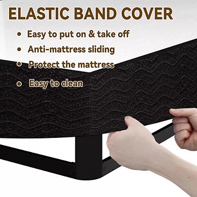 Maxspeed 5 Inch Queen Size Bed Frame Box Spring with Fabric Cover, Metal Mattress Foundation