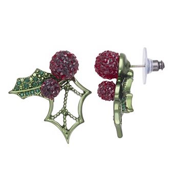 Simply Vera Vera Wang Jet Tone Mistletoe Stud Earrings