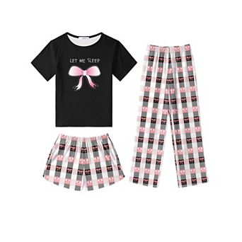 Arshiner Girls Pajama Set Piece Short Sleeve Sleepwear Summer Soft Cute Pajamas Outfits