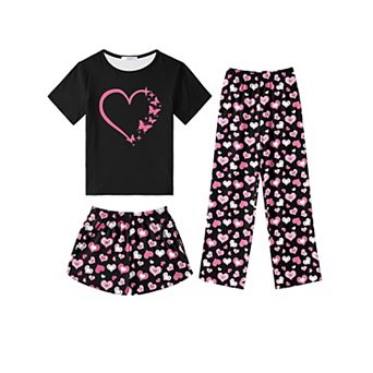 Arshiner Girls Pajama Set Piece Short Sleeve Sleepwear Summer Soft Cute Pajamas Outfits