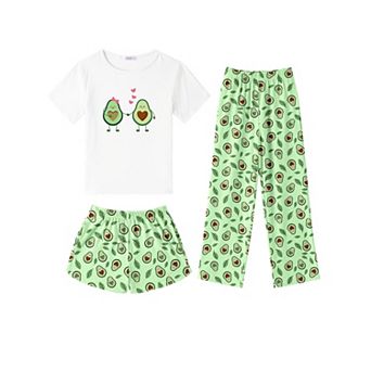 Arshiner Girls Pajama Set Piece Short Sleeve Sleepwear Summer Soft Cute Pajamas Outfits
