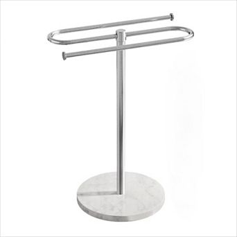 S Shape Freestanding Hand Towel Holder, Marble Base Rustproof Stainless Steel for Bathroom Kitchen