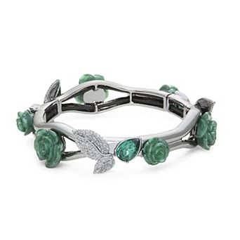 Simply Vera Vera Wang Jet Tone Flower Stretch Bracelet