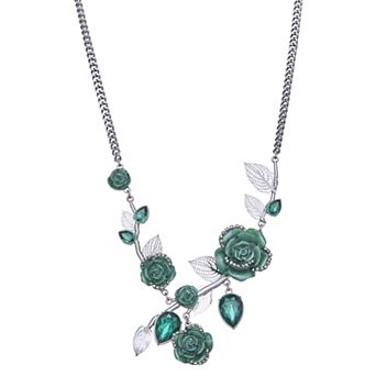 Simply Vera Vera Wang Jet Tone Flower Frontal Necklace