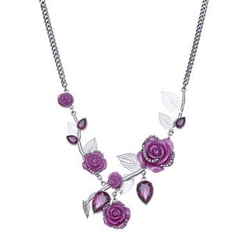 Simply Vera Vera Wang Jet Tone Flower Frontal Necklace