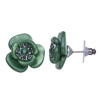 Simply Vera Vera Wang Jet Tone Flower Stud Earrings