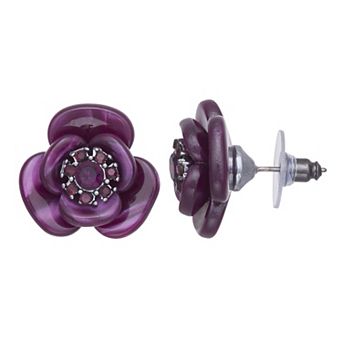 Simply Vera Vera Wang Jet Tone Flower Stud Earrings