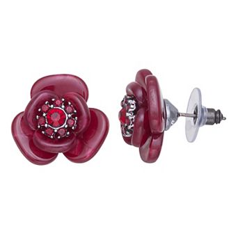 Simply Vera Vera Wang Jet Tone Flower Stud Earrings